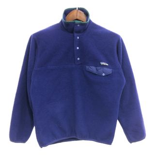 パタゴニア(patagonia)の90年代 patagonia パタゴニア スナップT プルオーバー フリースジャケット アウトドア キャンプ ブルー (メンズ S) 中古 古着 P8086(その他)