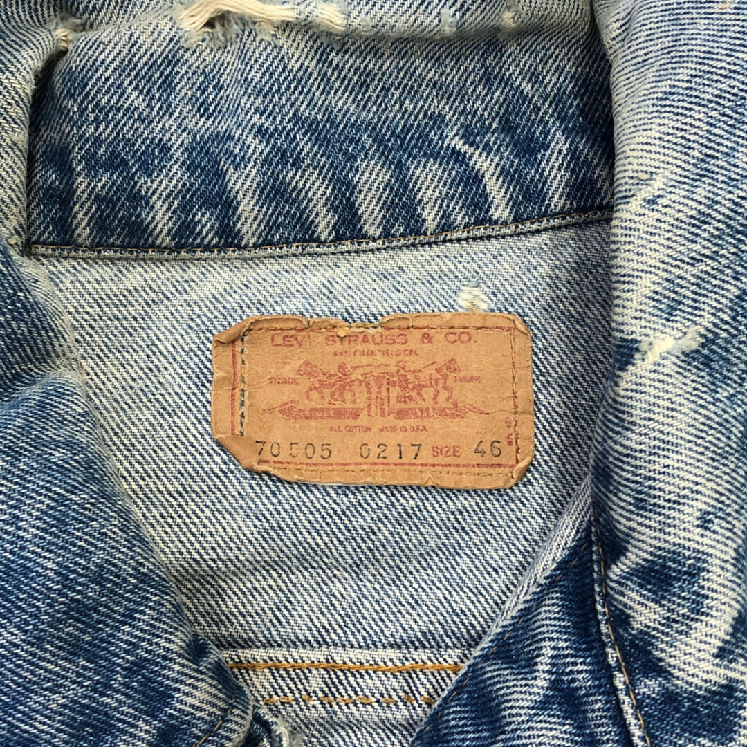 Levi's(リーバイス)の90年代 USA製 Levi's リーバイス 70505-0217 デニム トラッカージャケット アウター アメカジ ブルー (メンズ 46) 中古 古着 P8100 メンズのジャケット/アウター(Gジャン/デニムジャケット)の商品写真