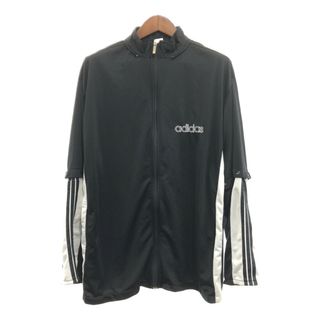 アディダス(adidas)の80年代 西ドイツ製 adidas アディダス デタッチャブル トラック ジャケット アウター スポーツ ブラック (メンズ XL) 中古 古着 P8122(その他)