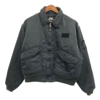 ショット(schott)のSchott ショット CWU-R フライト ジャケット アウター ミリタリー 戦闘服 ブラック (メンズ XLサイズ相当) 中古 古着 P8134(その他)