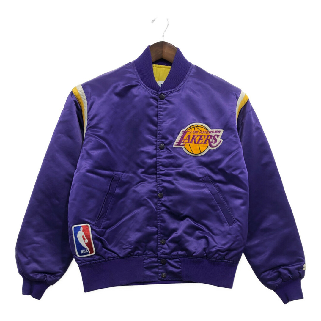 STARTER lakers スターター レイカーズ ゴールド ジャケット Mレア裏地パープル