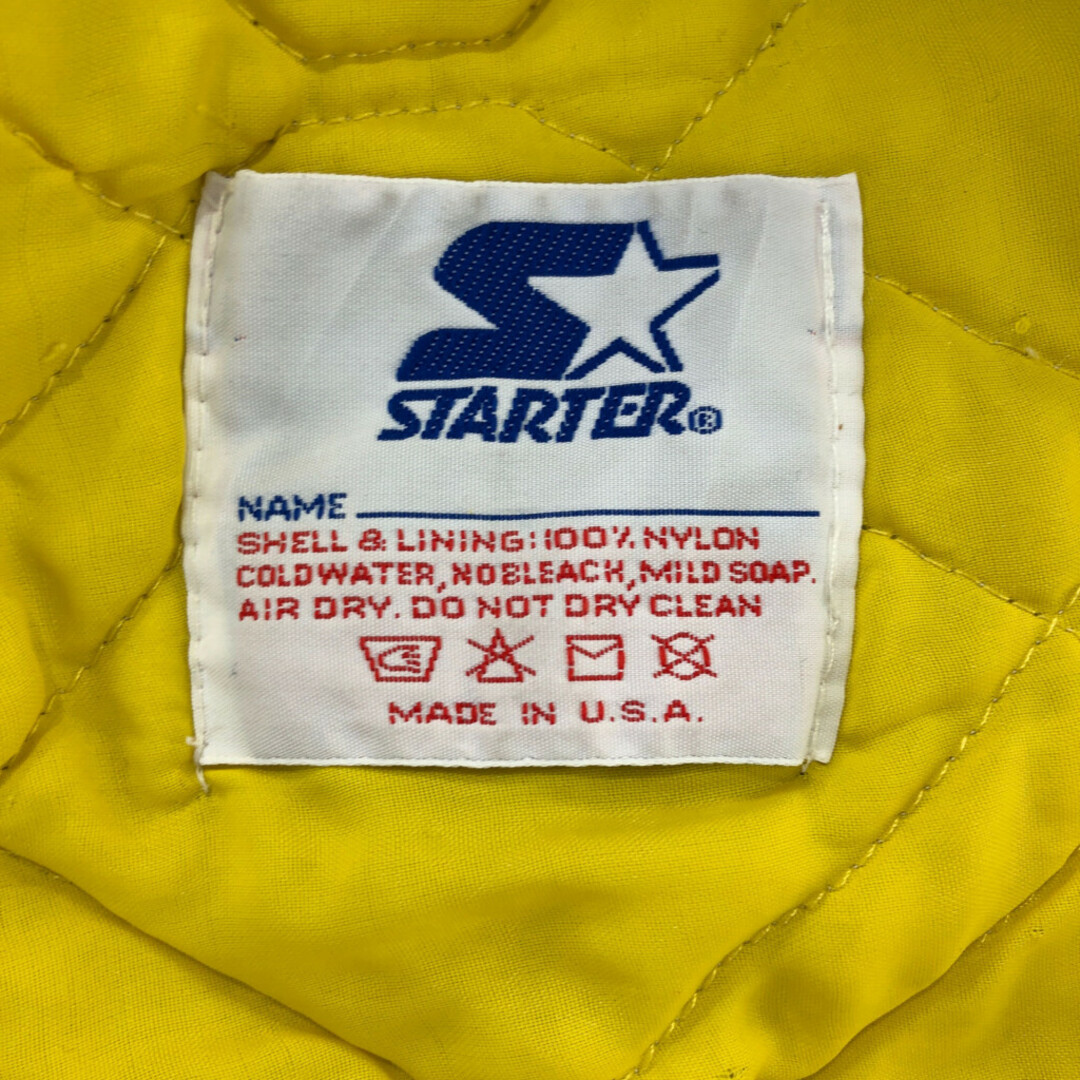90年代 USA製 STARTER スターター NBA ロサンゼルス・レイカーズ スタジアムジャケット プロチーム パープル (メンズ M) 中古 古着 P8192 メンズのジャケット/アウター(スタジャン)の商品写真
