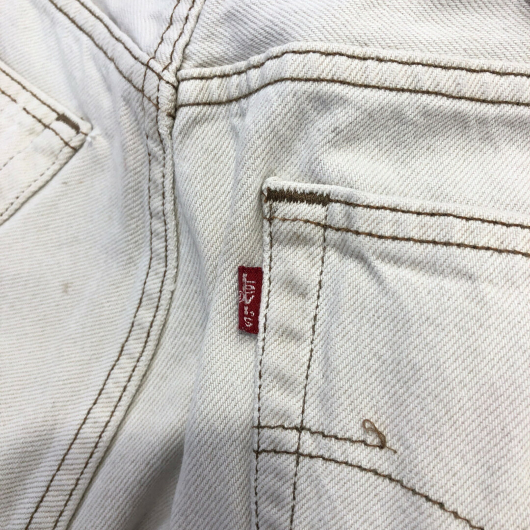 Levi's(リーバイス)の90年代 USA製 Levi's リーバイス 501 ストレート カラーデニムパンツ ボトムス アメカジ アイボリー (メンズ 33×32) 中古 古着 P8235 メンズのパンツ(デニム/ジーンズ)の商品写真