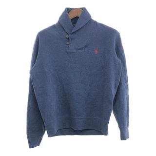 ポロラルフローレン(POLO RALPH LAUREN)のPolo by Ralph Lauren ポロ ラルフローレン ヘビーウェイト ショールカラー 長袖Ｔシャツ アメカジ ブルー (メンズ M) 中古 古着 P8242(Tシャツ/カットソー(七分/長袖))