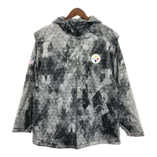 リーボック(Reebok)のReebok リーボック NFL ピッツバーグ・スティーラーズ ジャケット スポーツ プロチーム 総柄 グレー (メンズ XL) 中古 古着 P8305(その他)