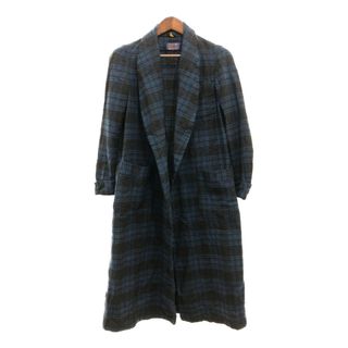 ペンドルトン(PENDLETON)の40年代 PENDLETON ペンドルトン ウール チェック ガウン アメカジ ヴィンテージ ブルー (メンズ S) 中古 古着 P8323(その他)