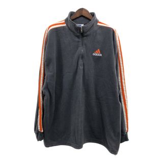 アディダス(adidas)の90年代 adidas アディダス ハーフジップ フリースジャケット アウター スポーツ グレー (メンズ XXL) 中古 古着 P8354(その他)