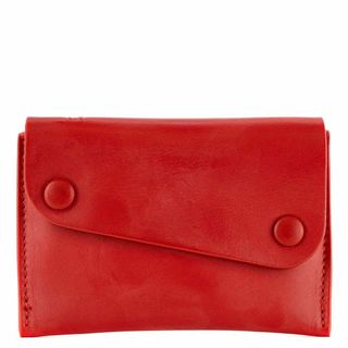 イルビゾンテ(IL BISONTE)のIL BISONTE イルビゾンテ カードケース SCC064 PV0011 CARD CASE 男女兼用 キーリング RE184 RED レッド(名刺入れ/定期入れ)