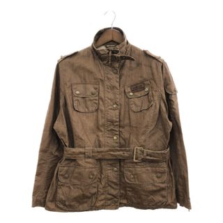 バーブァー(Barbour)のBarbour バブアー DURALINEN コーティング リネン ジャケット アウター カジュアル ブラウン (レディース 20) 中古 古着 P9076(その他)