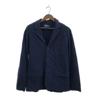 ポロラルフローレン(POLO RALPH LAUREN)の90年代 Polo by Ralph Lauren ポロ ラルフローレン スウェット地 テーラードジャケット アウター ブルー (メンズ XL) 中古 古着 P9088(その他)