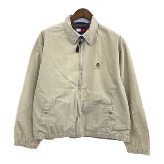 トミーヒルフィガー(TOMMY HILFIGER)の90年代 TOMMY HILFIGER トミーヒルフィガー ワンポイントロゴ スイングトップ アウター ベージュ (メンズ M) 中古 古着 P9089(その他)