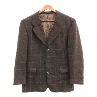 ヒューゴボス(HUGO BOSS)のHUGO BOSS ヒューゴボス Loro Piana ロロピアーナ ウール カシミヤ テーラードジャケット ブラウン (メンズ 52) 中古 古着 P9109(テーラードジャケット)