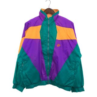 ナイキ(NIKE)の90年代 NIKE ナイキ ナイロン トラックジャケット アウター スポーツ ワンポイントロゴ マルチカラー (メンズ L) 中古 古着 P9176(その他)