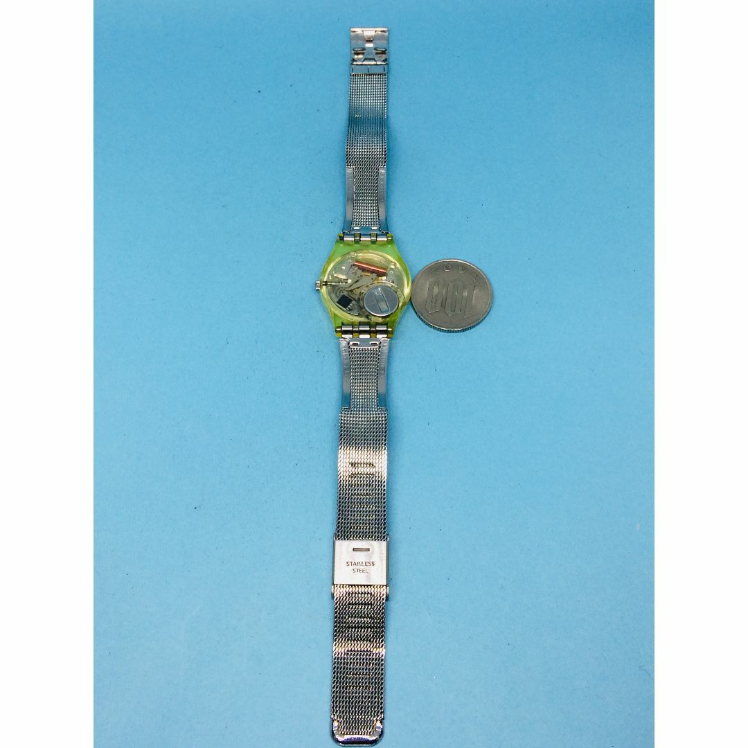 swatch(スウォッチ)のE08）スイス(*'▽')スォッチ電池交換イエロースケルトンレディス腕時計 レディースのファッション小物(腕時計)の商品写真