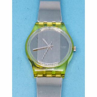 スウォッチ(swatch)のE08）スイス(*'▽')スォッチ電池交換イエロースケルトンレディス腕時計(腕時計)