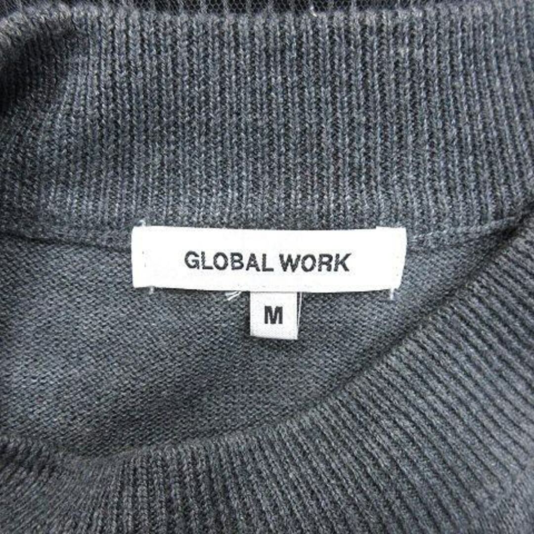 GLOBAL WORK(グローバルワーク)のグローバルワーク  ドッキングワンピース ストライプ 長袖 M グレー ■MO レディースのワンピース(ひざ丈ワンピース)の商品写真