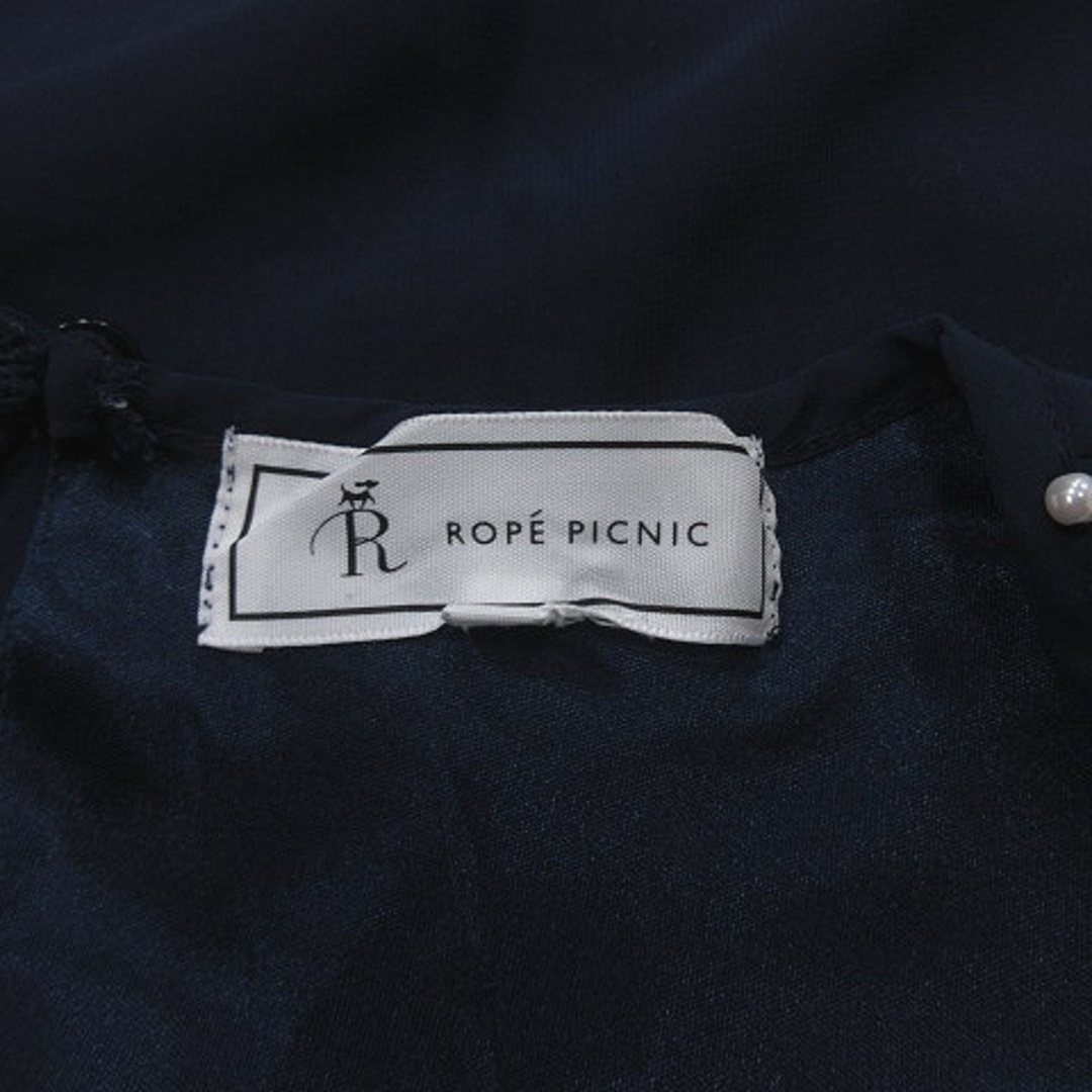 Rope' Picnic(ロペピクニック)のロペピクニック シフォンブラウス 半袖 パール 38 紺 ネイビー /YI レディースのトップス(シャツ/ブラウス(半袖/袖なし))の商品写真