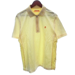 カステルバジャック(CASTELBAJAC)のカステルバジャック ゴルフウェア ポロシャツ ハーフジップ ボーダー 半袖 黄色(ウエア)