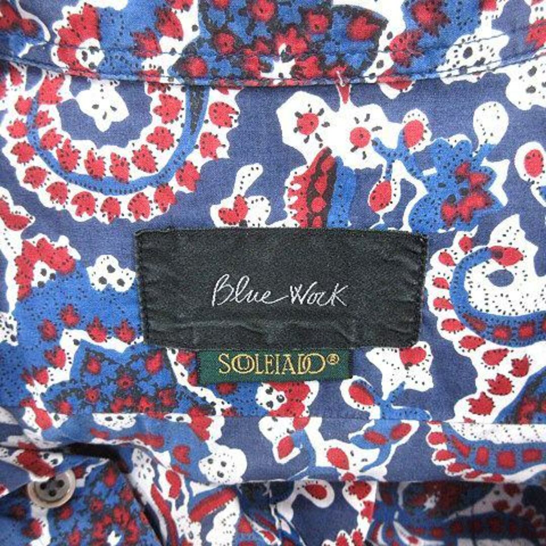 ブルーワーク ステンカラーシャツ ペイズリー柄 半袖 1 紺 ネイビー /AU メンズのトップス(シャツ)の商品写真