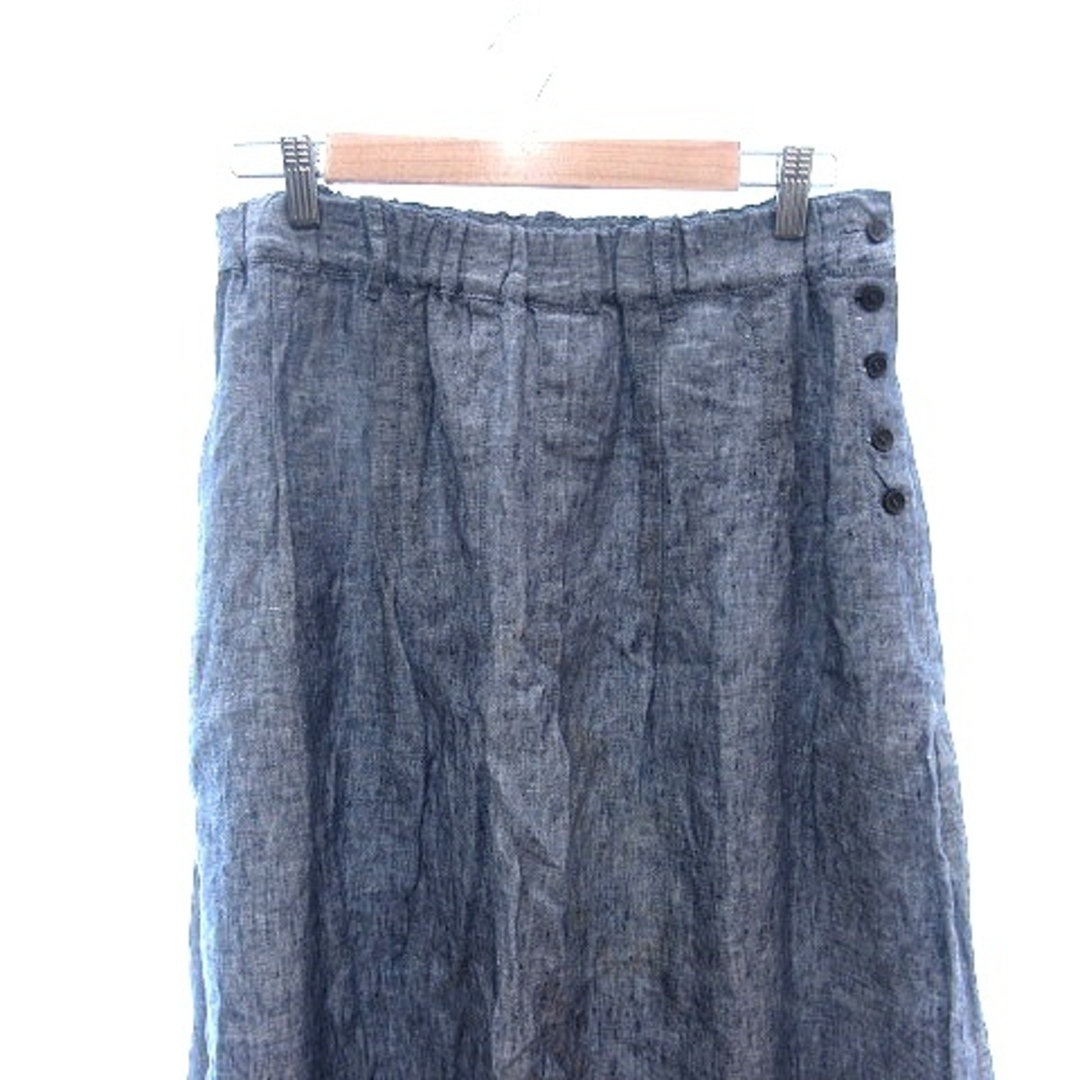 SM2(サマンサモスモス)のサマンサモスモス フレアスカート ミモレ ロング 麻 リネン M 紺 ネイビー レディースのスカート(ロングスカート)の商品写真
