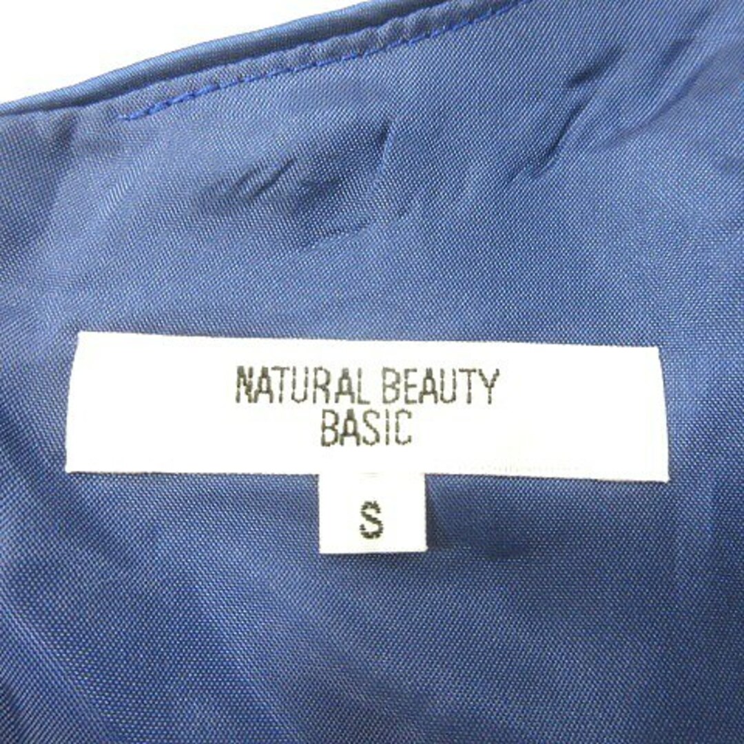 NATURAL BEAUTY BASIC(ナチュラルビューティーベーシック)のナチュラルビューティーベーシック ワンピース ひざ丈 ノースリーブ S 青 レディースのワンピース(ひざ丈ワンピース)の商品写真