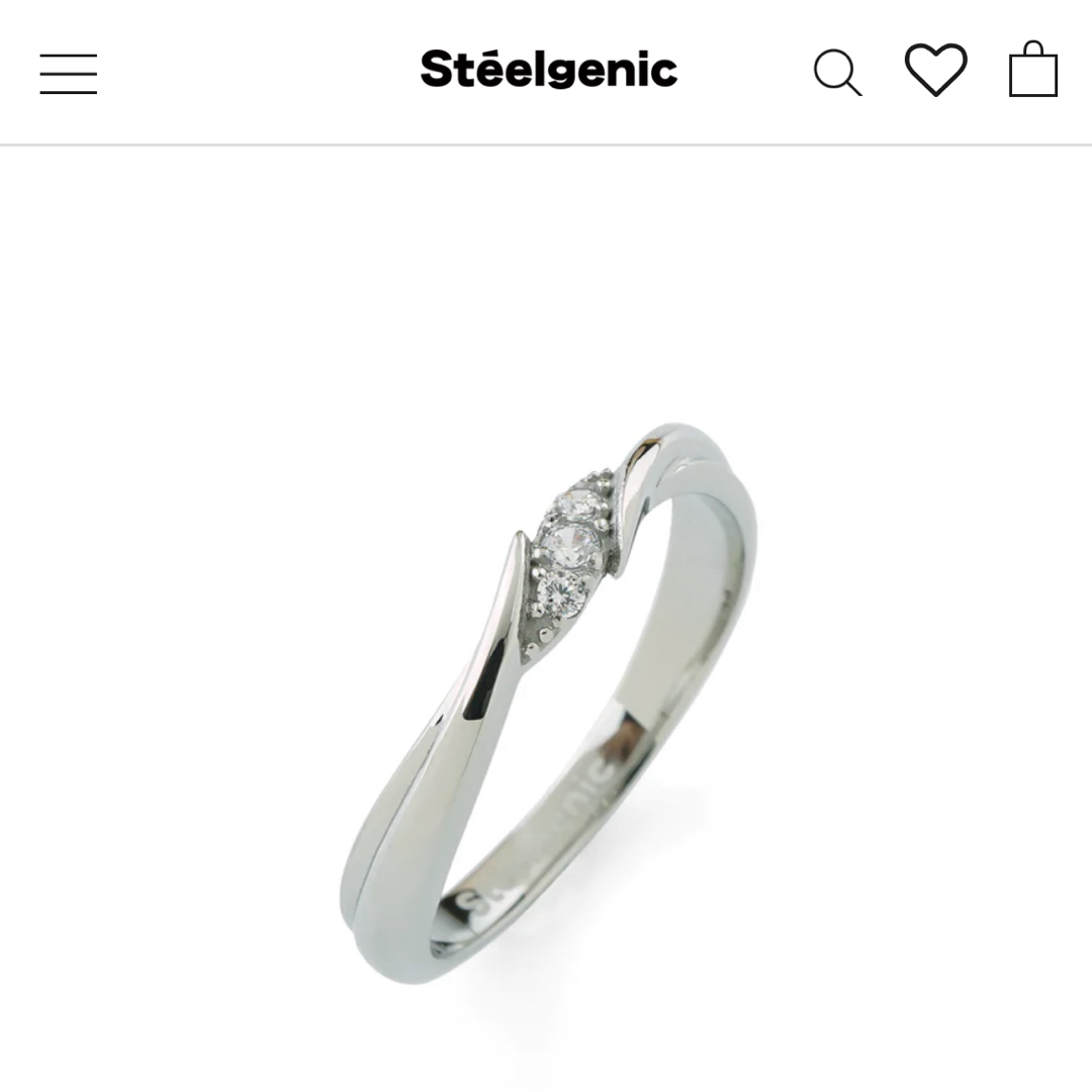 定価25.300円　Stéelgenic ダイヤモンドパヴェリング レディースのアクセサリー(リング(指輪))の商品写真