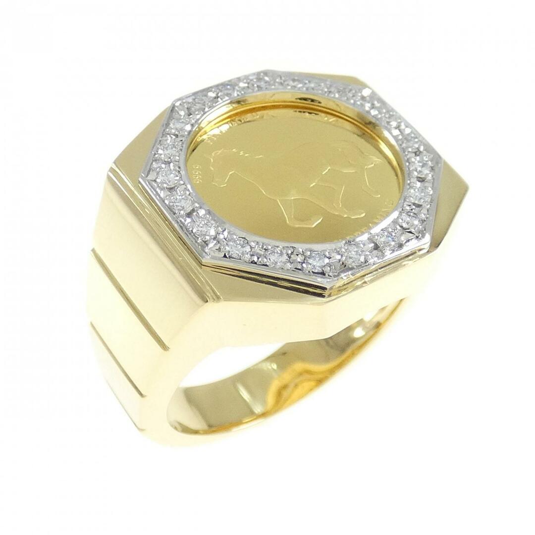 【新品】K18YG/PT枠 ホース ダイヤモンド リング 0.25CT レディースのアクセサリー(リング(指輪))の商品写真
