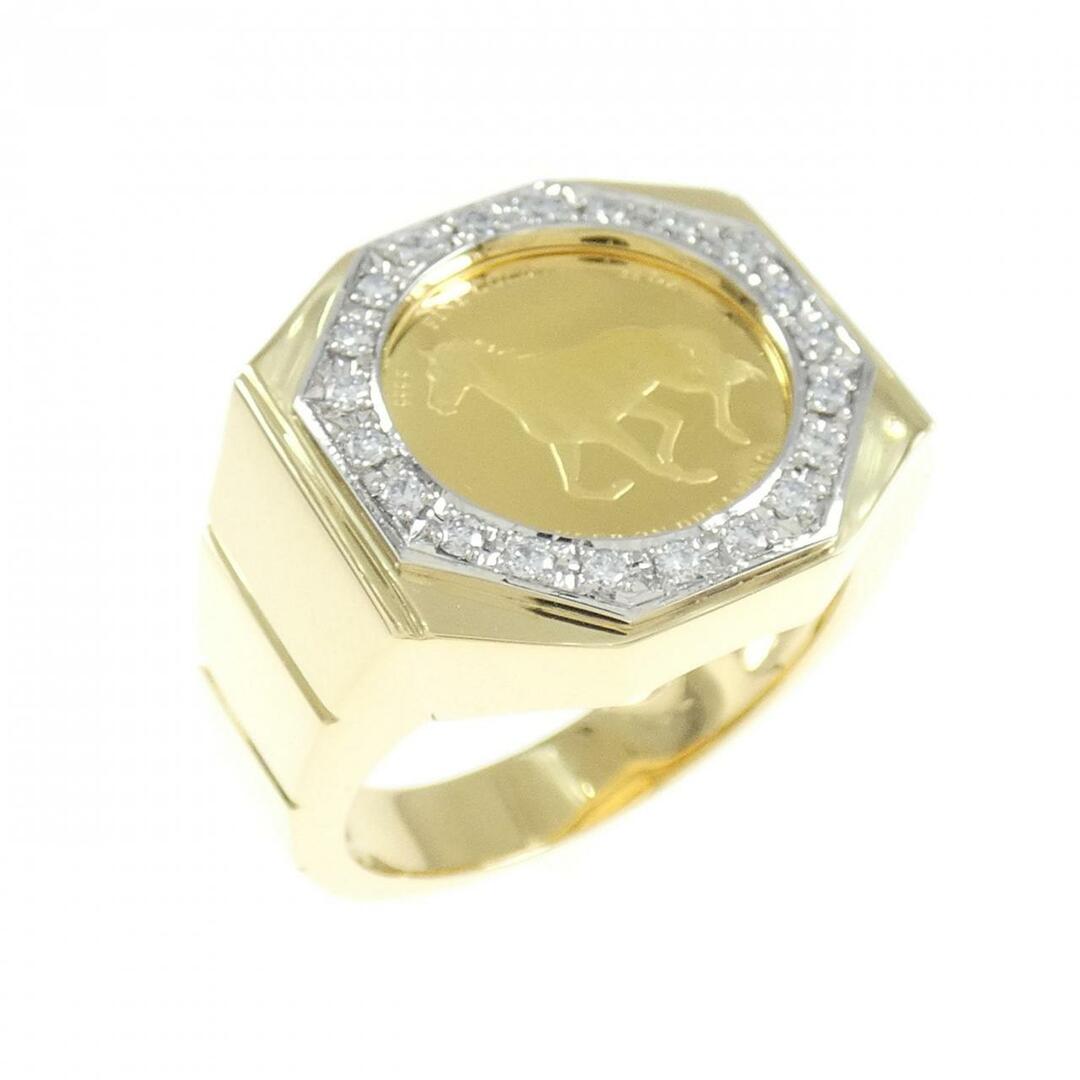 【新品】K18YG/PT枠 ホース ダイヤモンド リング 0.25CT レディースのアクセサリー(リング(指輪))の商品写真