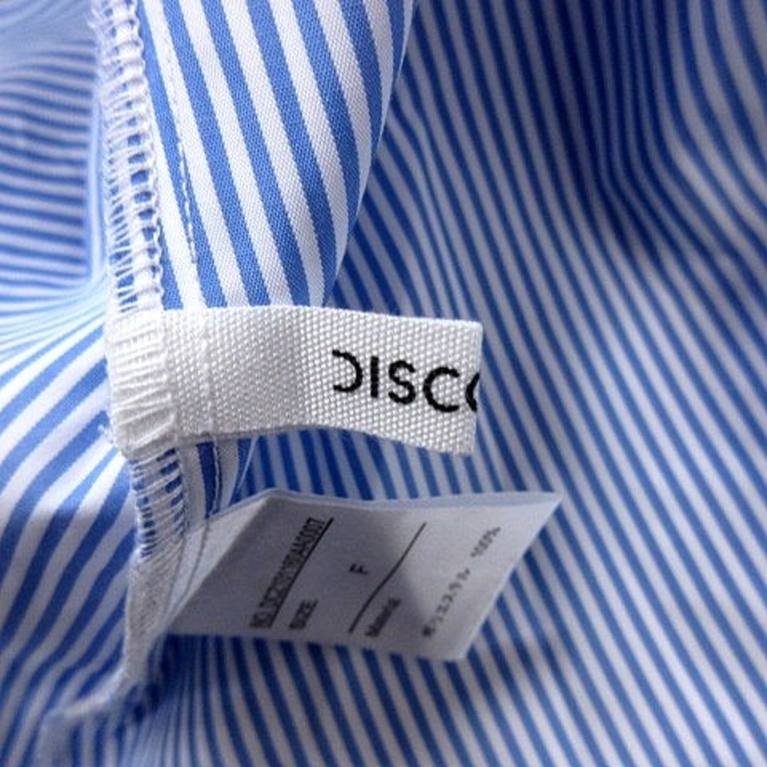 Discoat(ディスコート)のディスコート Discoat シャツ ブラウス 半袖 ストライプ F 青  レディースのトップス(シャツ/ブラウス(半袖/袖なし))の商品写真
