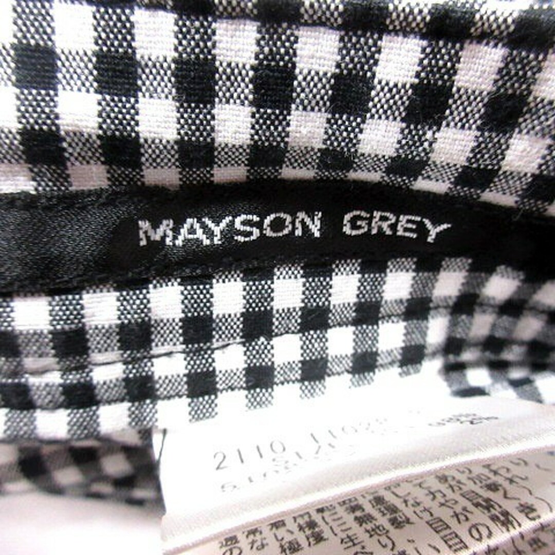 MAYSON GREY(メイソングレイ)のメイソングレイ テーパードパンツ ギンガムチェック 2 黒 ブラック 白 レディースのパンツ(その他)の商品写真