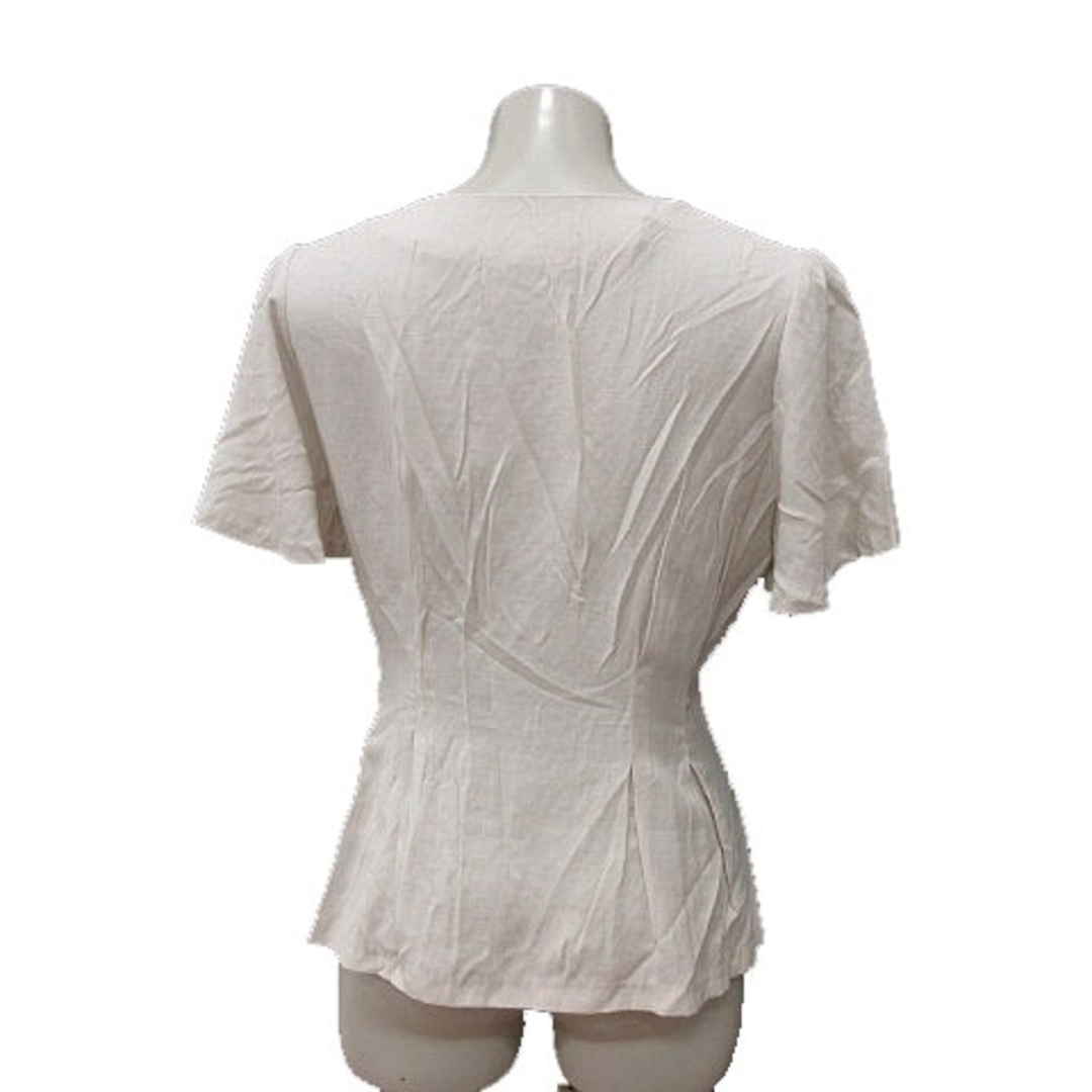 ViS(ヴィス)のビス シャツ ブラウス ノーカラー フレアスリーブ 半袖 F 白 オフホワイト レディースのトップス(シャツ/ブラウス(半袖/袖なし))の商品写真