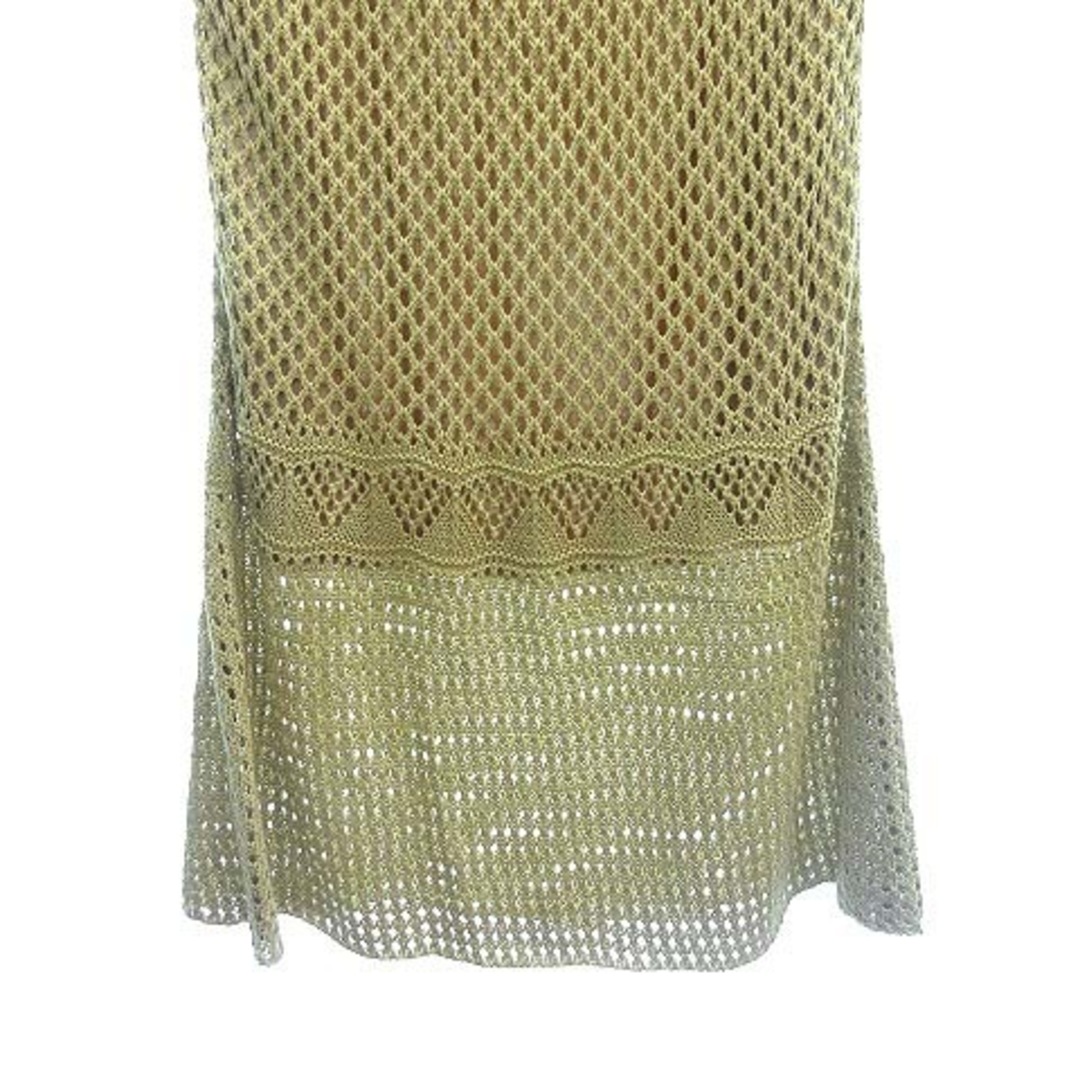 CEPO(セポ)のセポ タイトスカート ロング かぎ編みニット M 黄緑 イエローグリーン レディースのスカート(ロングスカート)の商品写真