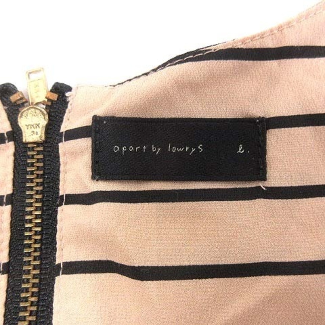 apart by lowrys(アパートバイローリーズ)のapart by lowrys ブラウス ボーダー 長袖 L ベージュ 黒 レディースのトップス(シャツ/ブラウス(長袖/七分))の商品写真