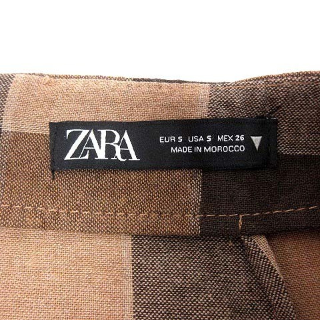 ZARA(ザラ)のZARA タイトスカート ロング マキシ チェック S 茶 ブラウン /YK レディースのスカート(ロングスカート)の商品写真