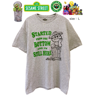 セサミストリート(SESAME STREET)のSesame Street　Oscar 　Tシャツ　L　グレー　USA古着(Tシャツ/カットソー(半袖/袖なし))