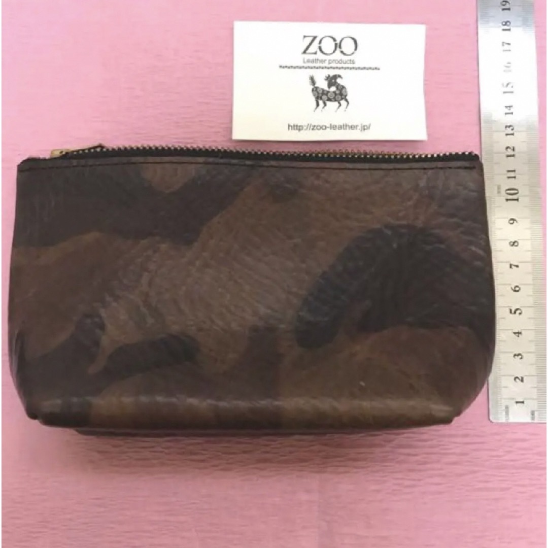 ZOO leather 迷彩　カモフラ　柄　本革　レザー　ポーチ レディースのファッション小物(ポーチ)の商品写真