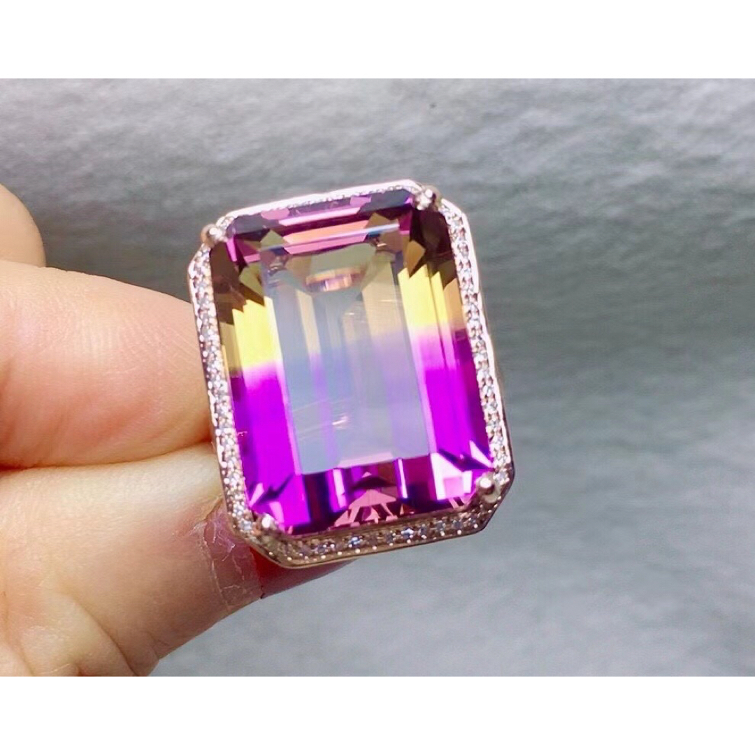 ⭐天然 アメトリン ダイヤ リング k18 25.6ct レディースのアクセサリー(リング(指輪))の商品写真