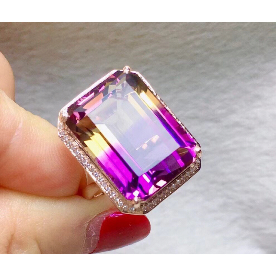 ⭐天然 アメトリン ダイヤ リング k18 25.6ct レディースのアクセサリー(リング(指輪))の商品写真