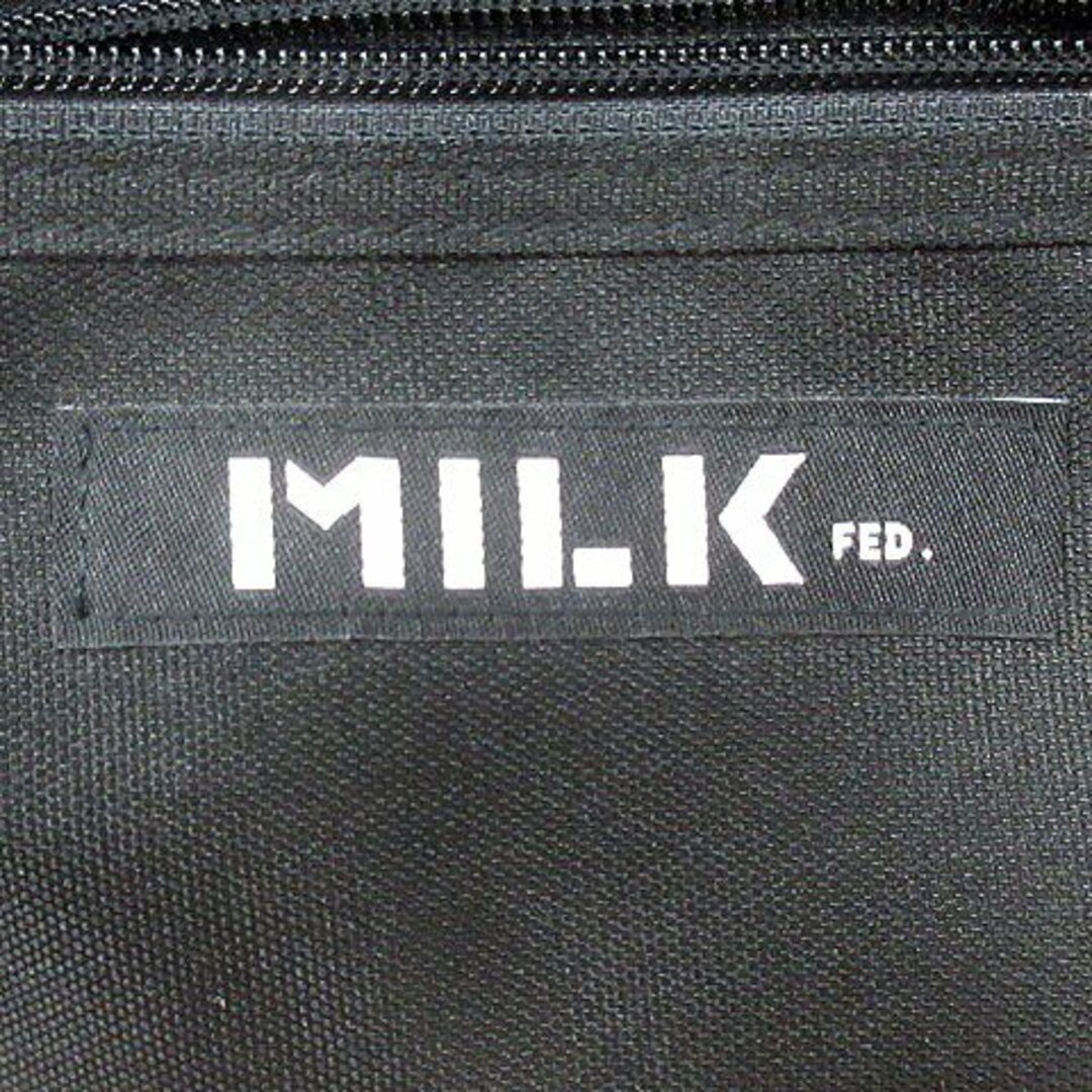 MILKFED.(ミルクフェド)のミルクフェド ウエストバッグ ボディバッグ キャンバス プリント 黒 ブラック レディースのバッグ(ボディバッグ/ウエストポーチ)の商品写真