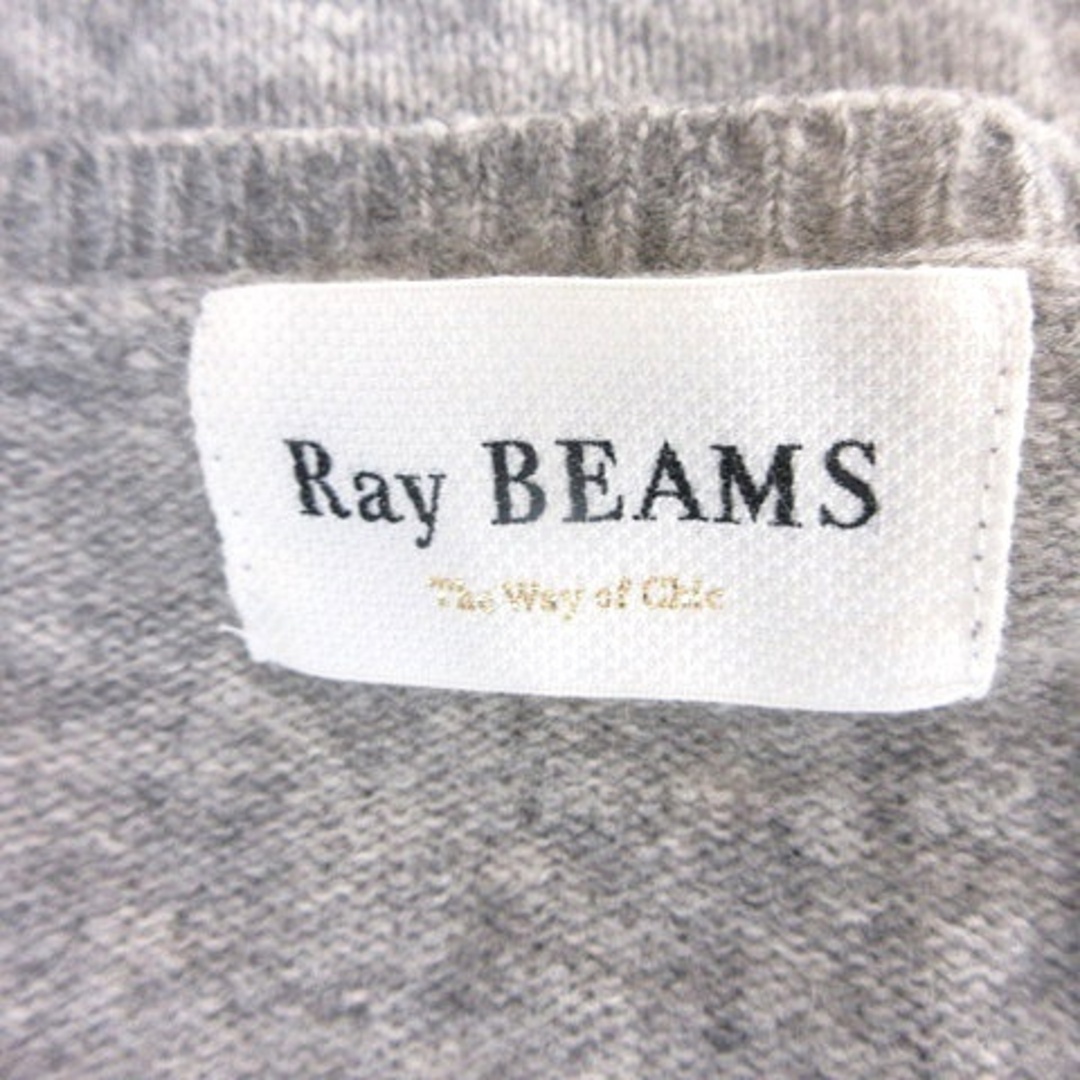 Ray BEAMS(レイビームス)のレイビームス ニットワンピース ひざ丈 ラウンドネック ウール 長袖 グレー レディースのワンピース(ひざ丈ワンピース)の商品写真
