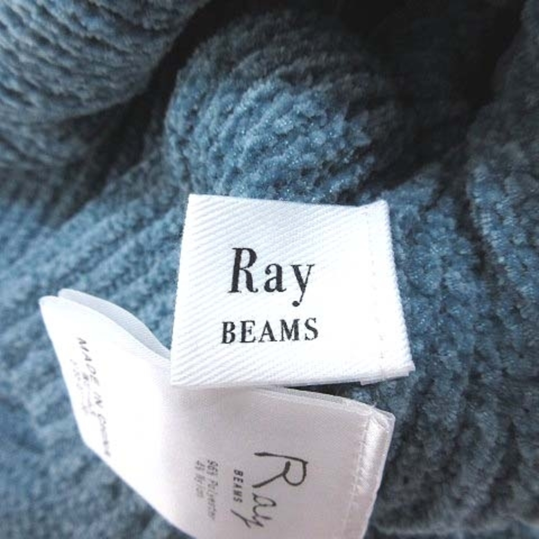 Ray BEAMS(レイビームス)のレイビームス モールニット セーター ペプラム 長袖 ボートネック 青 ■MO レディースのトップス(ニット/セーター)の商品写真