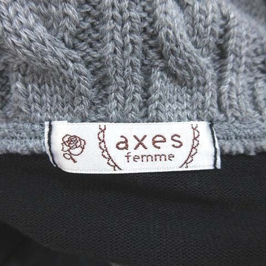 axes femme(アクシーズファム)のアクシーズファム ニットチュニック 長袖 オフタートル 切替 M 黒 ■MO レディースのトップス(チュニック)の商品写真