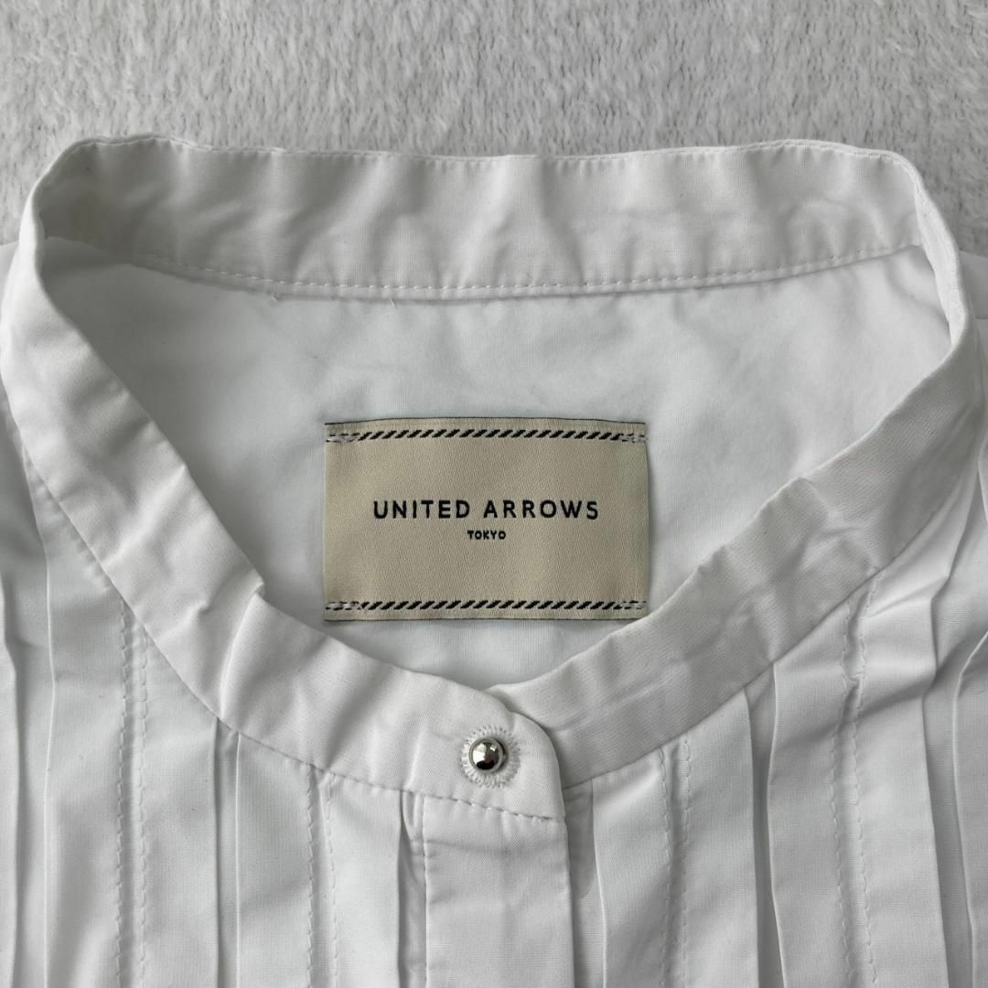 UNITED ARROWS(ユナイテッドアローズ)の美品✨ ユナイテッドアローズ タフタ ピンタックワンピース ホワイト FREE レディースのワンピース(ロングワンピース/マキシワンピース)の商品写真