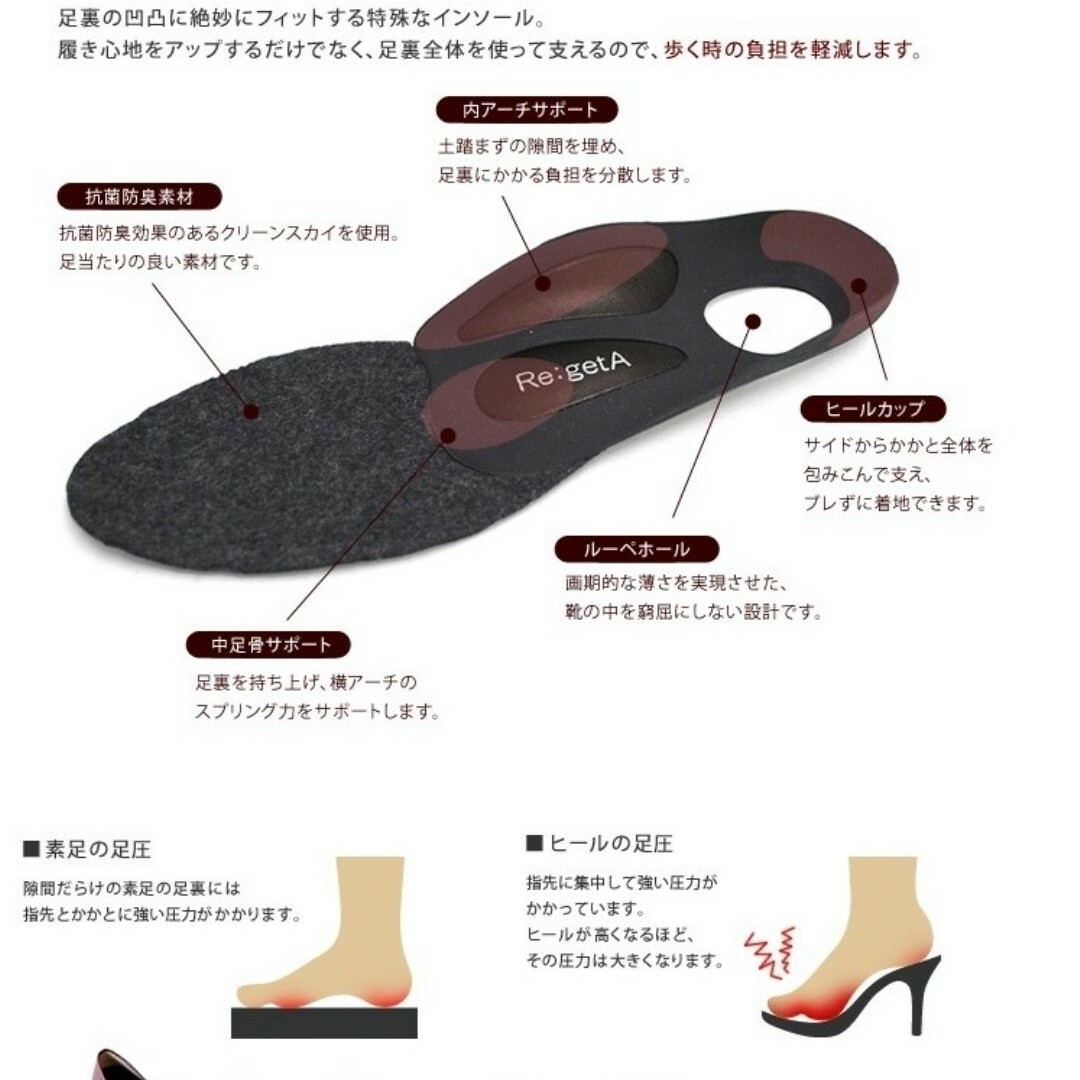 Re:getA(リゲッタ)のリゲッタ新品　Ｌ　足痛くならないパンプス レディースの靴/シューズ(ハイヒール/パンプス)の商品写真