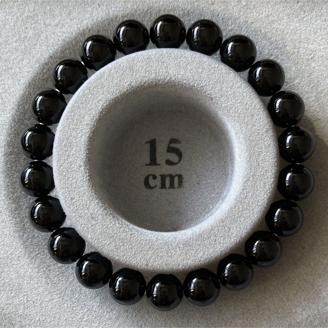 8mm  オニキス天然石ブレスレット　パワーストーン　御守り　ブラック ハンドメイドのアクセサリー(ブレスレット/バングル)の商品写真