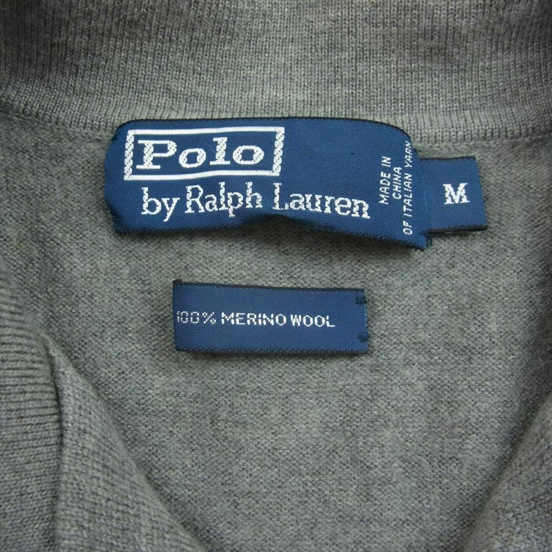 POLO RALPH LAUREN(ポロラルフローレン)のPOLO RALPH LAUREN ポロ・ラルフローレン メリノウール ニット ポロシャツ グレー系 M【中古】 レディースのトップス(ニット/セーター)の商品写真