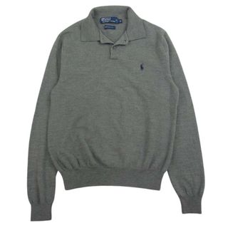 ポロラルフローレン(POLO RALPH LAUREN)のPOLO RALPH LAUREN ポロ・ラルフローレン メリノウール ニット ポロシャツ グレー系 M【中古】(ニット/セーター)