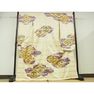 平和屋-こころ店■豪華振袖　駒刺繍　雲取り花蝶文　金彩　着丈166.5cm　裄丈66.5cm　正絹　逸品　B-zg8897(振袖)