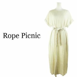 ロペピクニック(Rope' Picnic)のロペピクニック ワンピース ロング 麻混 M ベージュ 230329AH16A(ロングワンピース/マキシワンピース)