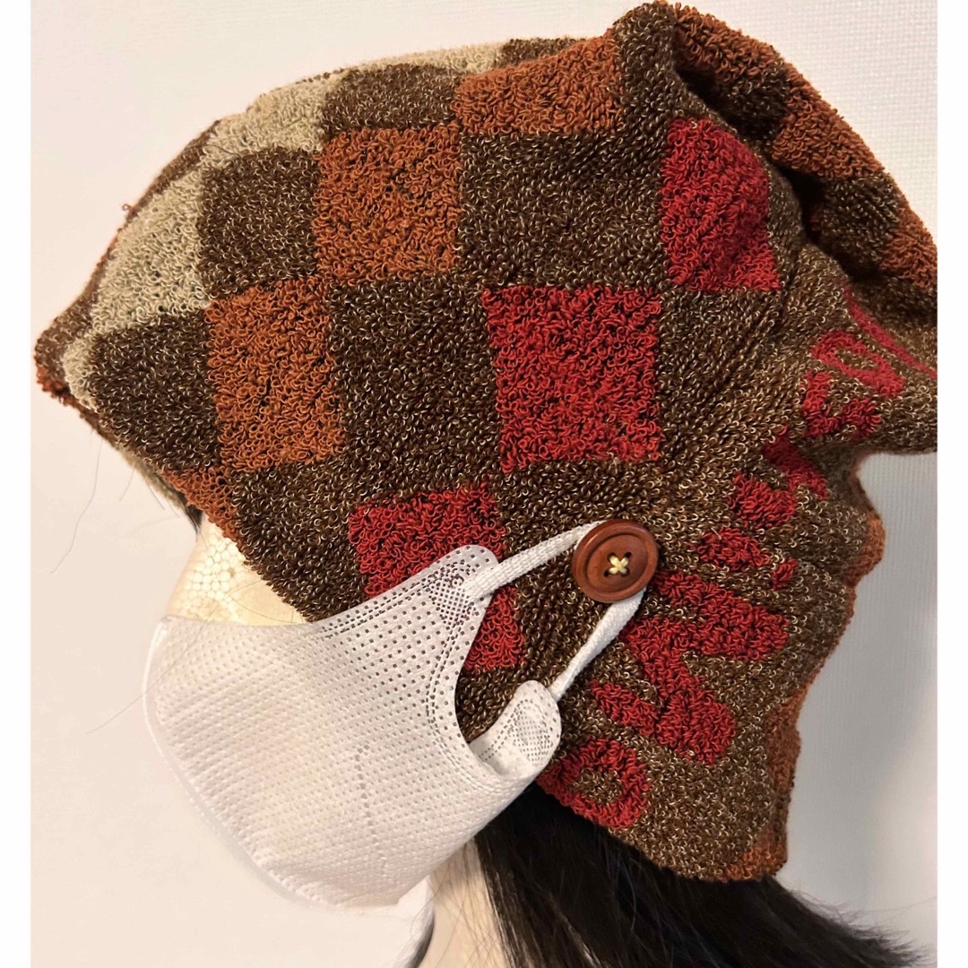 1339 抗がん剤治療　医療用帽子　タオルキャップ　サウナハット　サウナキャップ ハンドメイドのファッション小物(帽子)の商品写真